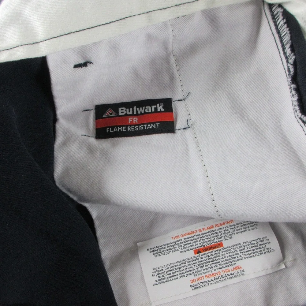 Bulwark FR Cargo Pants Mens 44x32 Blue Flame Resistant CAT 2 Workwear Canvas